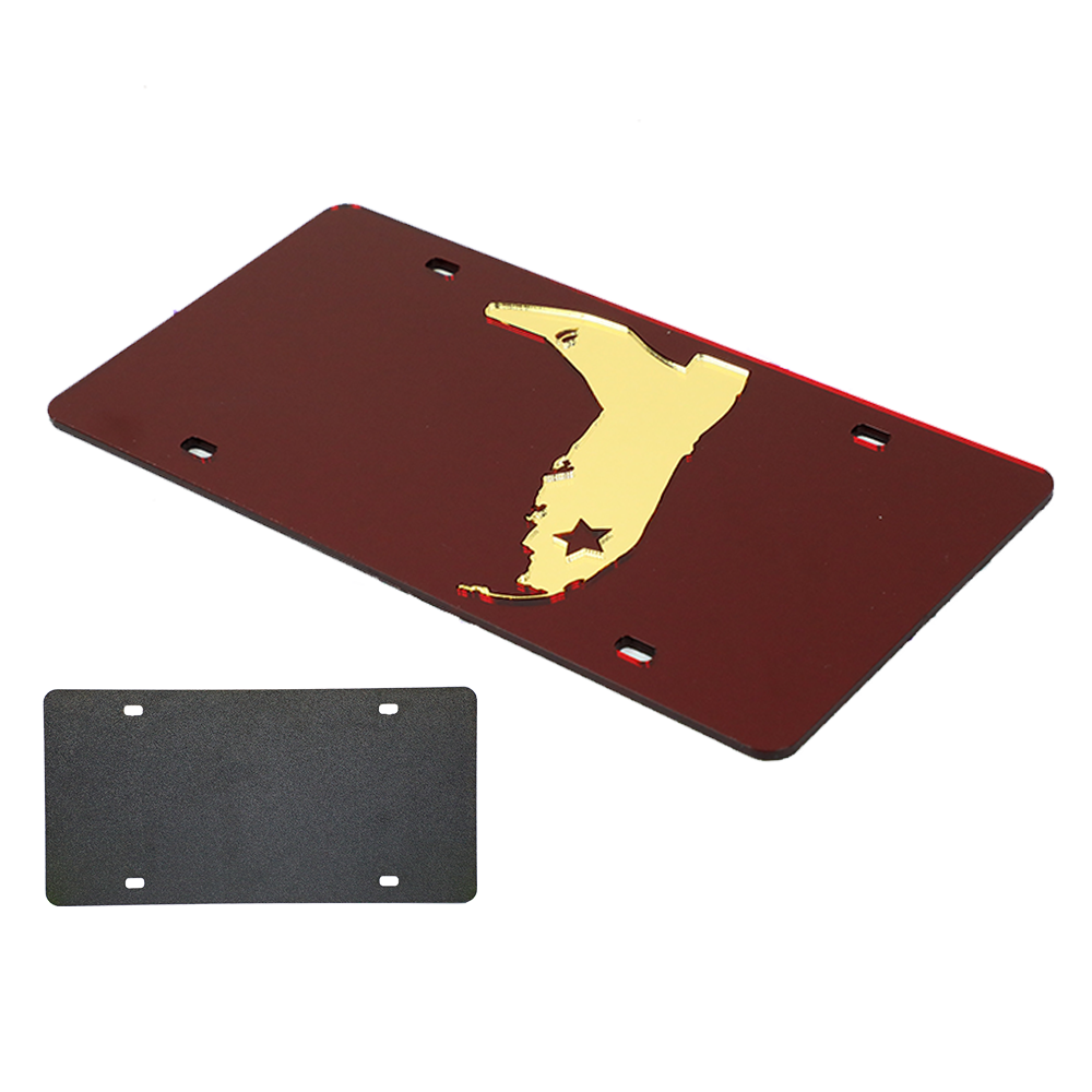 GARNET/GOLD MIRRORED LICENSE PLATE – Florida Cracker Style
