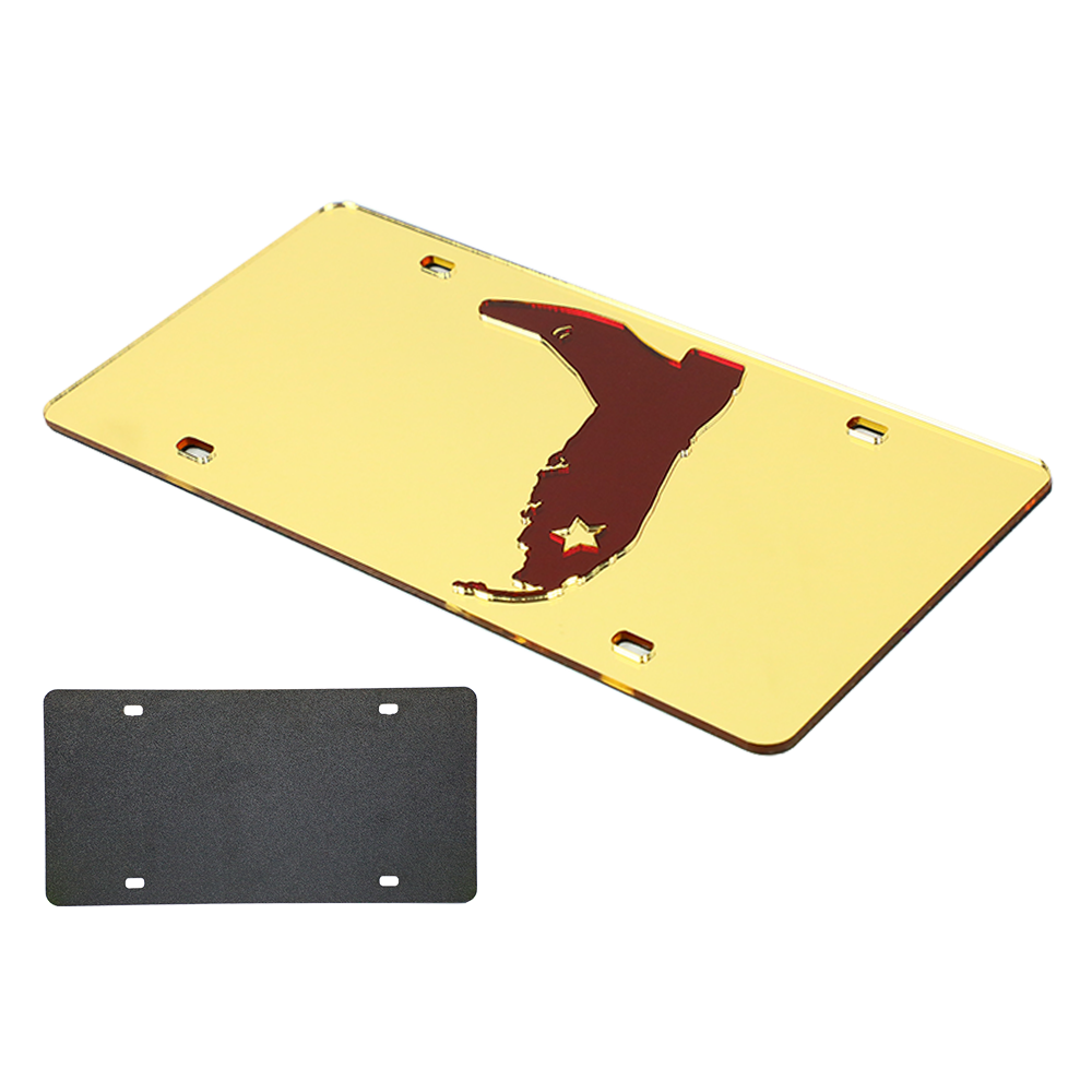 GOLD/GARNET MIRRORED LICENSE PLATE – Florida Cracker Style