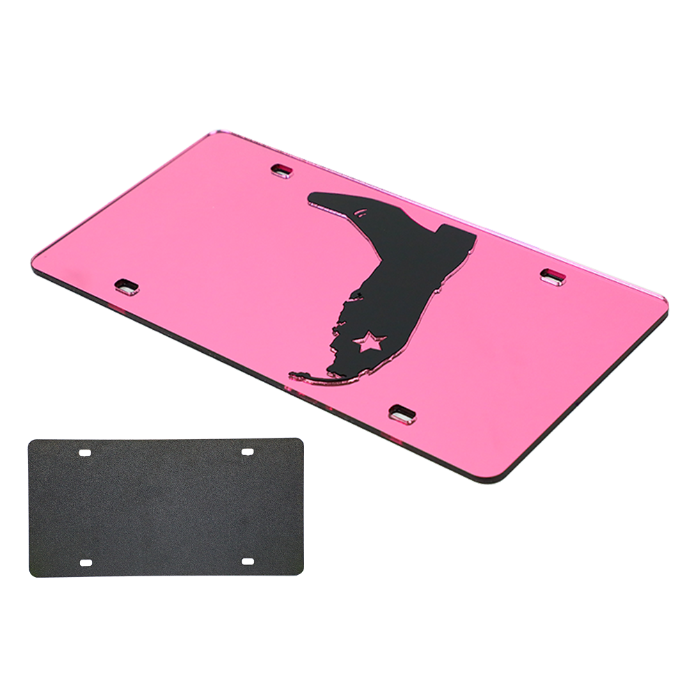 PINK/BLACK MIRRORED LICENSE PLATE – Florida Cracker Style
