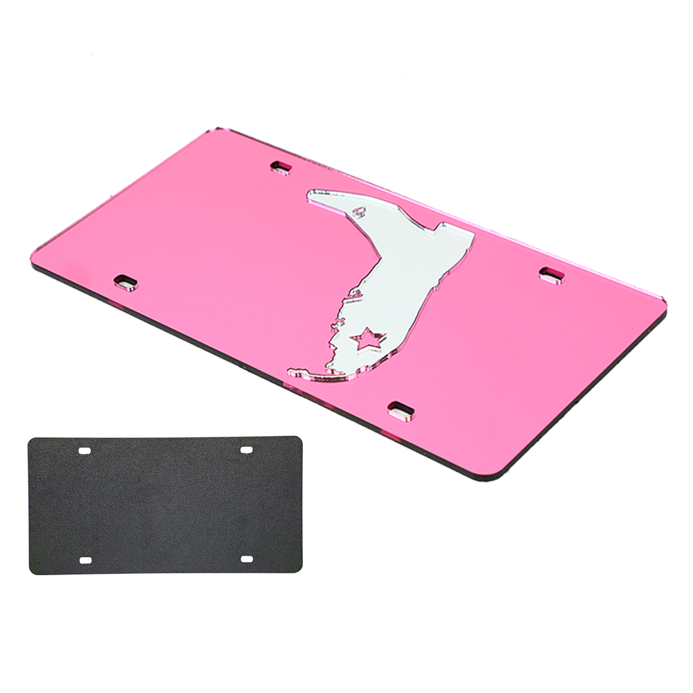 PINK/CHROME MIRRORED LICENSE PLATE – Florida Cracker Style