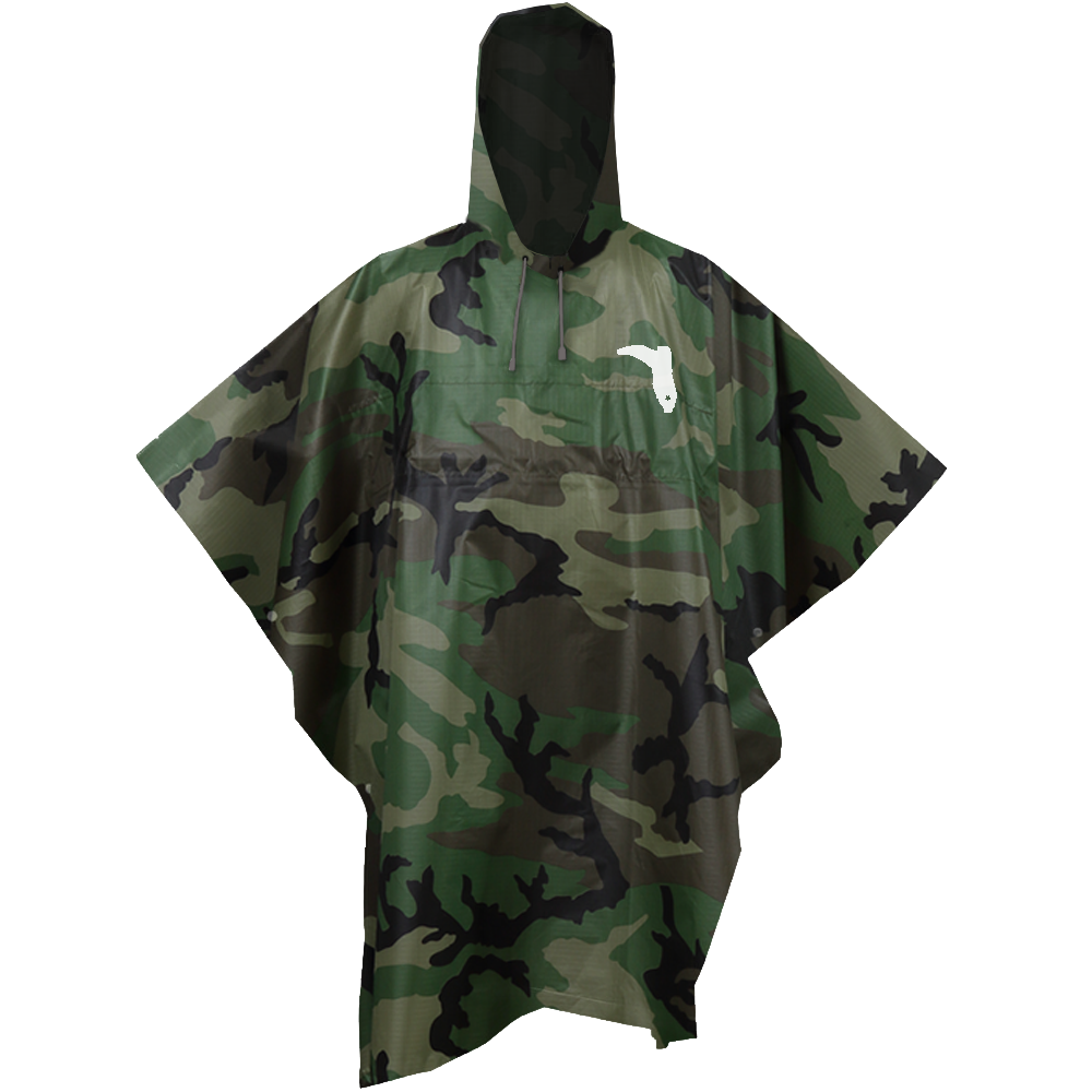gator rain poncho with reusable bag FLORIDA CRACKER RAIN PONCHO