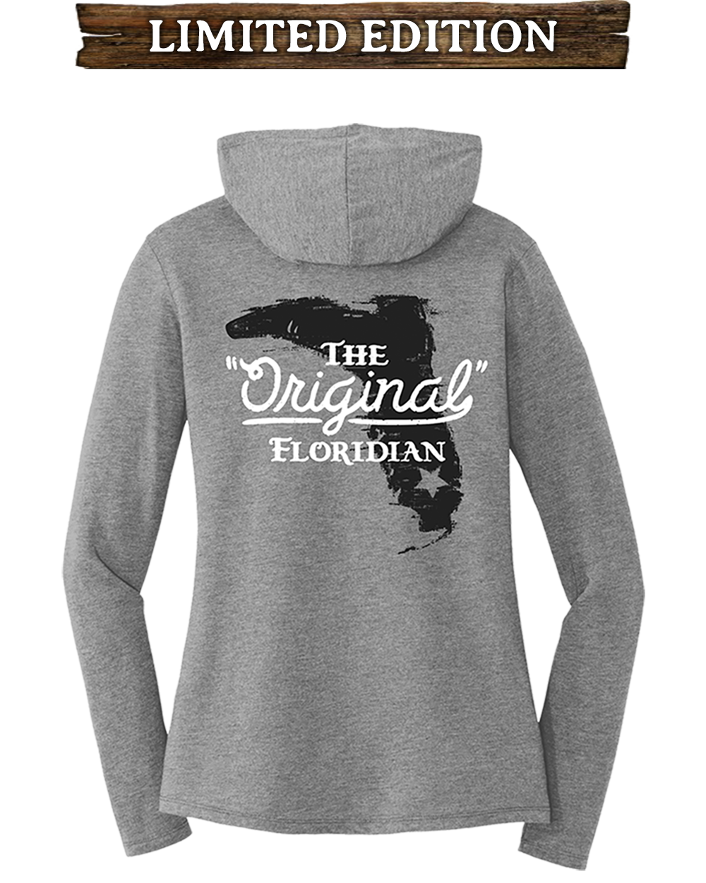 LADIES V-NECK HOODIE - ORFL - GREY – Florida Cracker Style