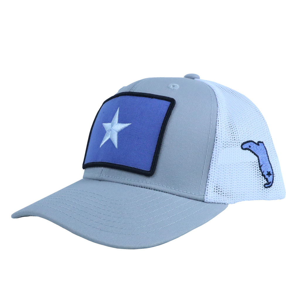 1810 HISTORIC FLAG HAT SILVER WHITE Florida Cracker Style