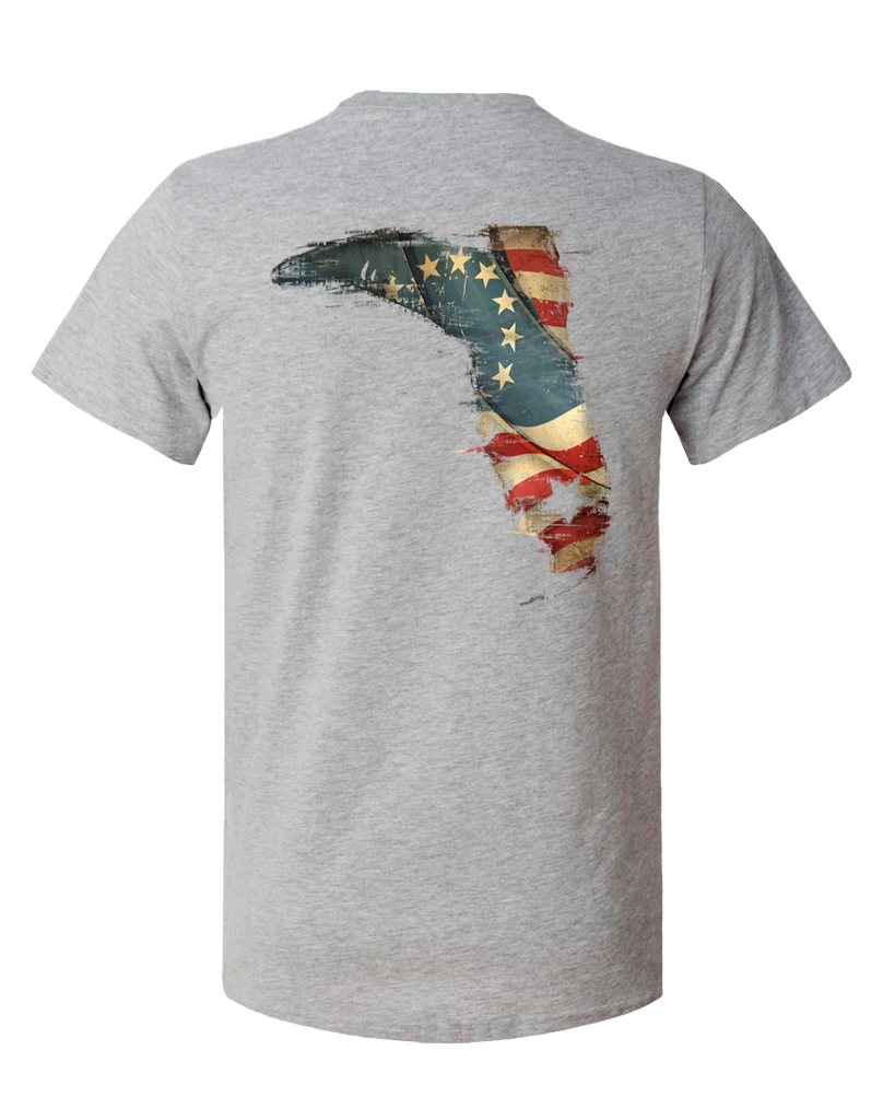 BETSY ROSS AMERICAN FLAG S/S - HEATHER GRAY – Florida Cracker Style