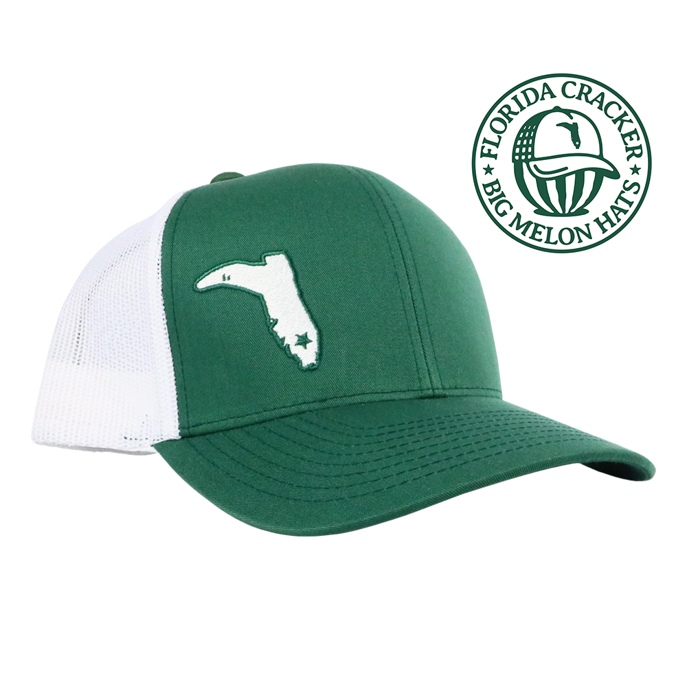 BIG MELON- XL GREEN/WHITE HAT – Florida Cracker Style