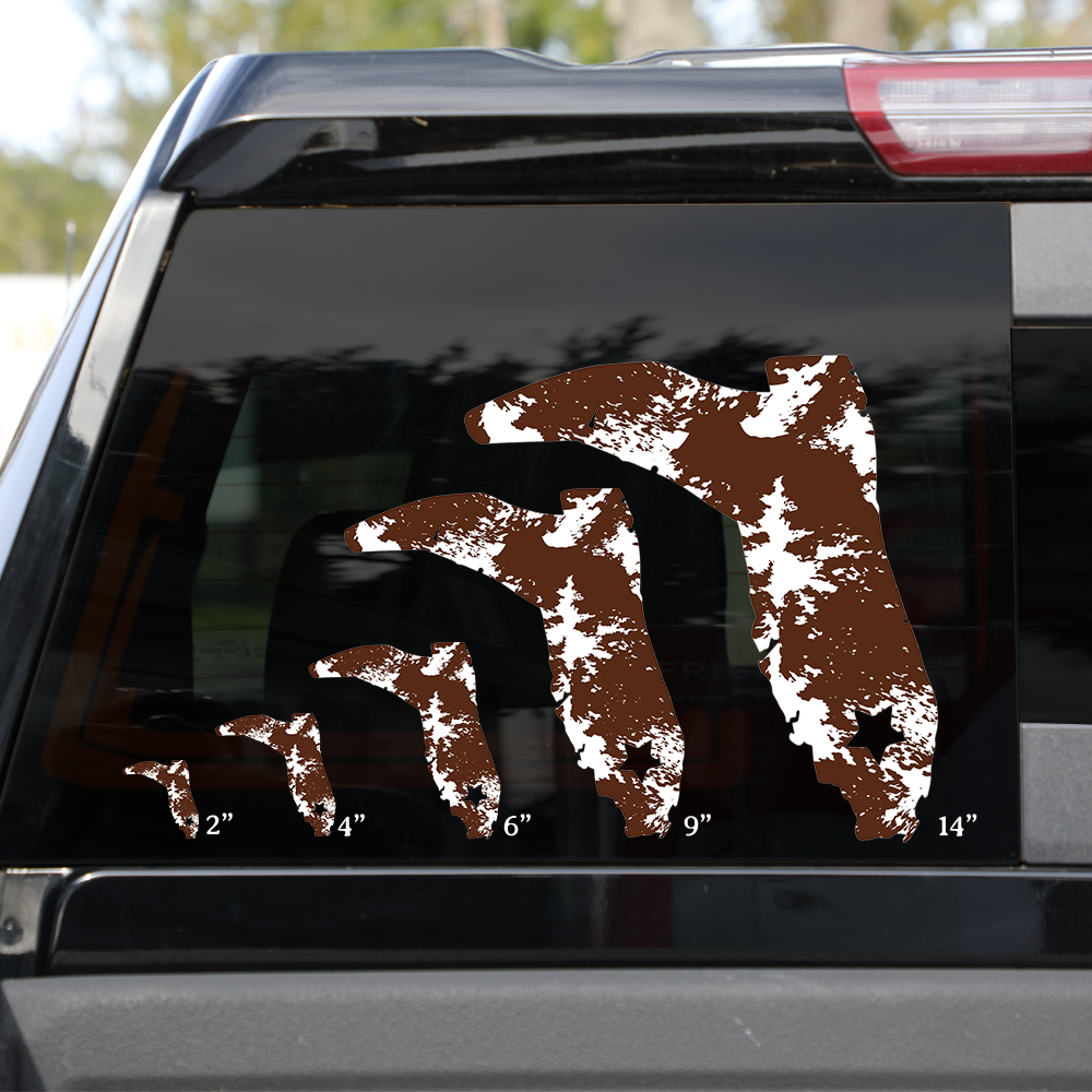 COW PRINT DECAL- DARK BROWN AND WHITE