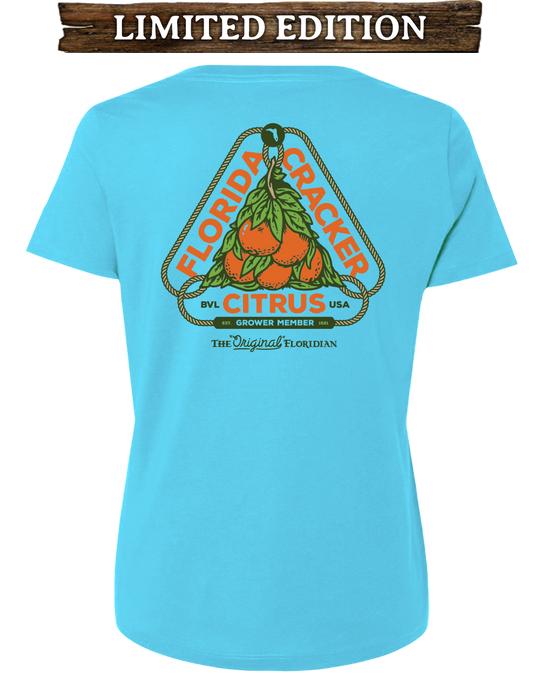 LIMITED CITRUS V-NECK - CANCUN BLUE