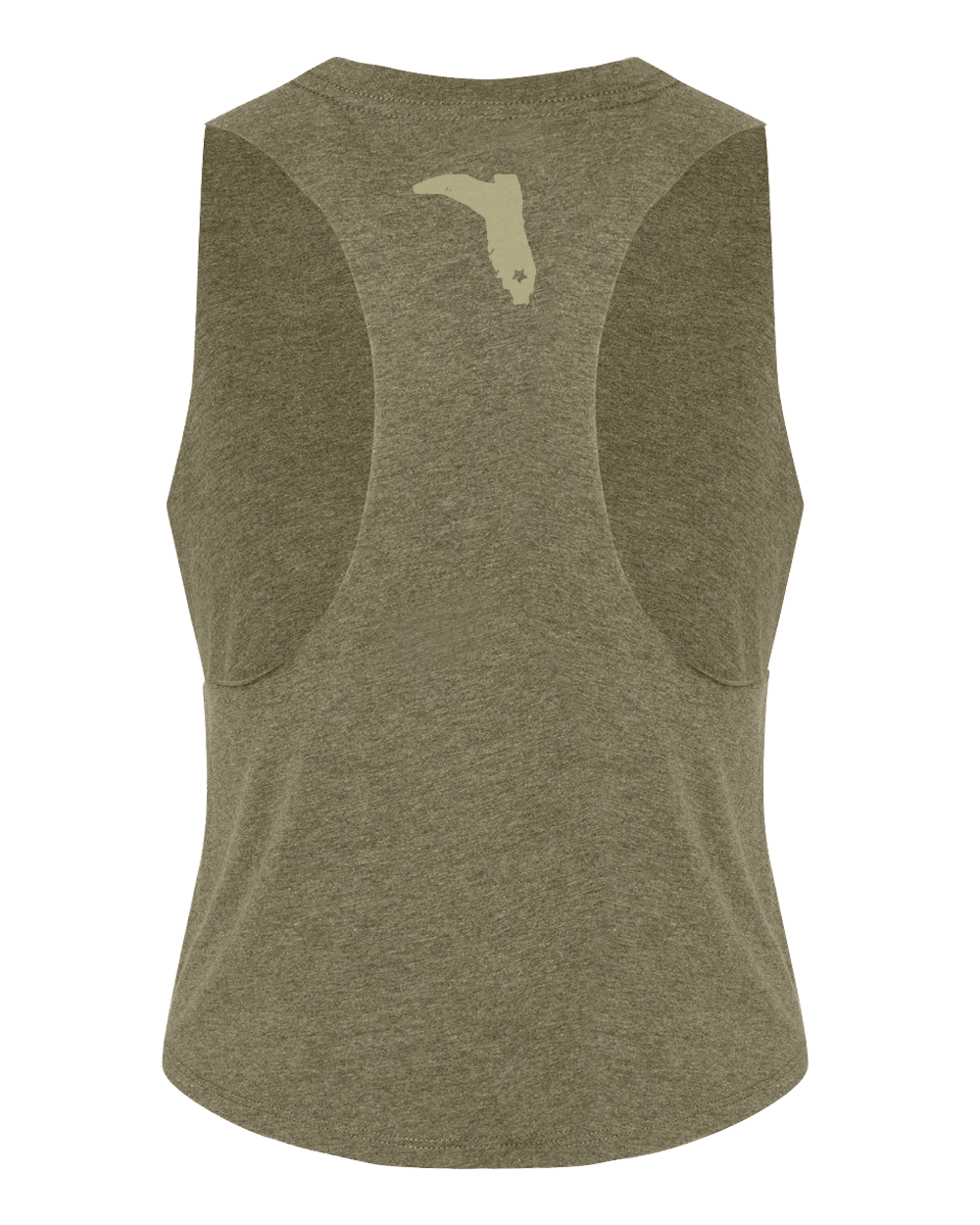LIMITED DAIRY COW STATE CROPPED TANK - HEATHER OLIVE