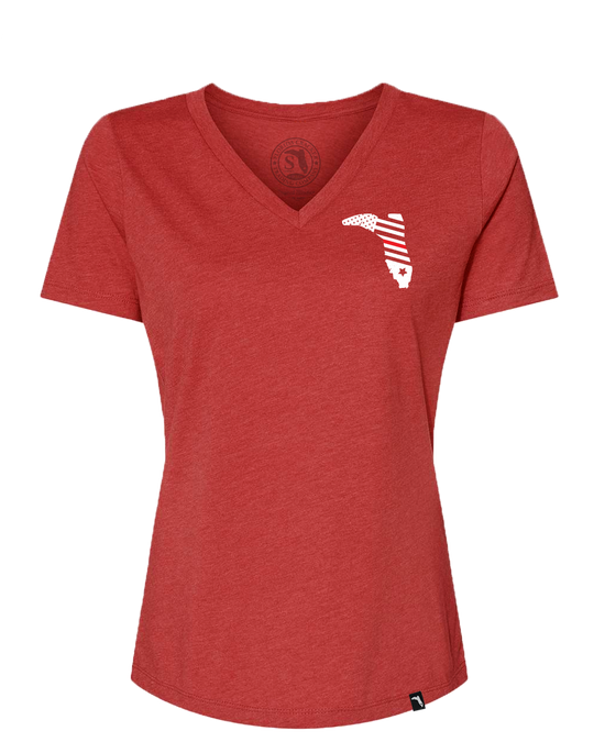 LIMITED FIREFIGHTER V-NECK - HEATHER RED