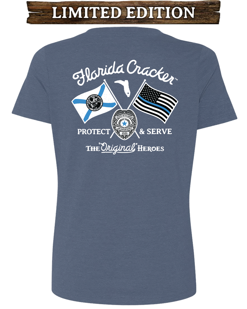 LIMITED POLICE V-NECK - HEATHER NAVY