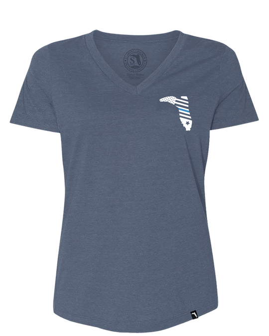 LIMITED POLICE V-NECK - HEATHER NAVY