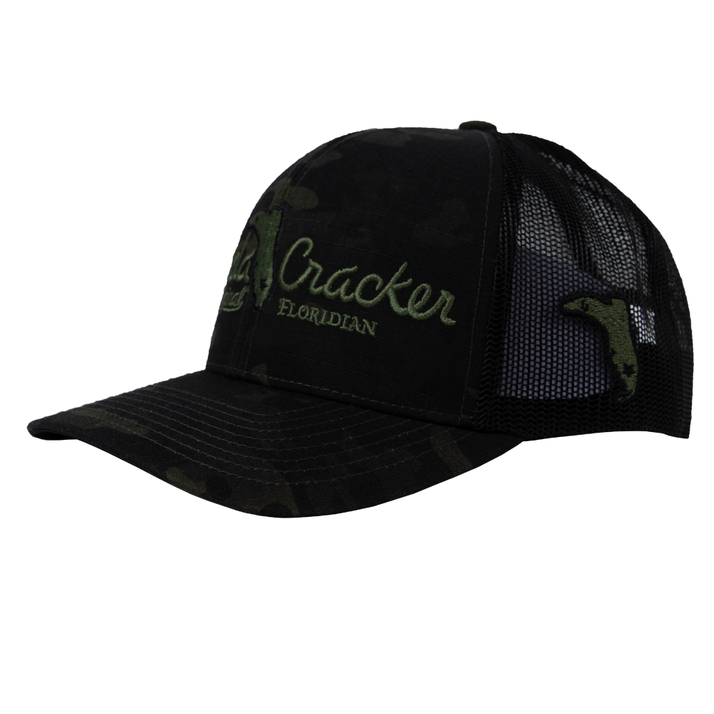 FLORIDA CRACKER HAT BLACK MULTICAM