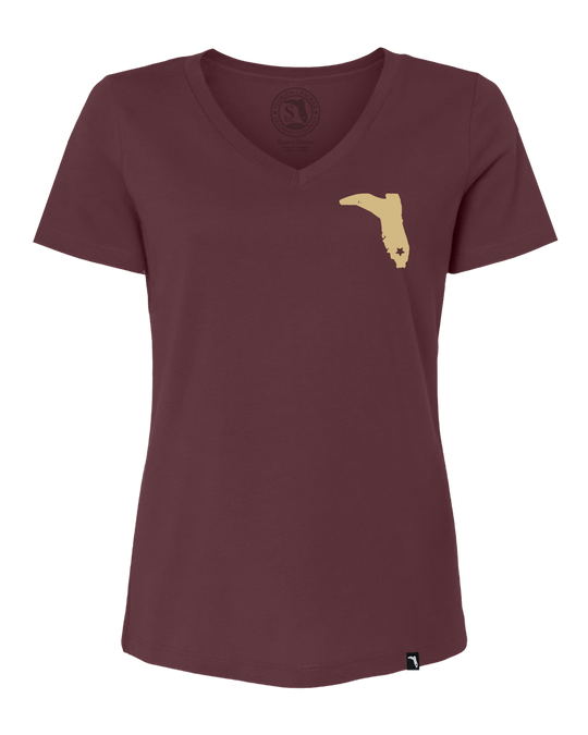 TAILGATE COLLECTION TALLAHASSEE V-NECK - MAROON