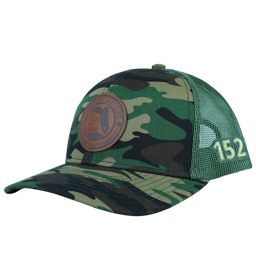 LEATHER 1521 ARMY/LODEN TRUCKER HAT