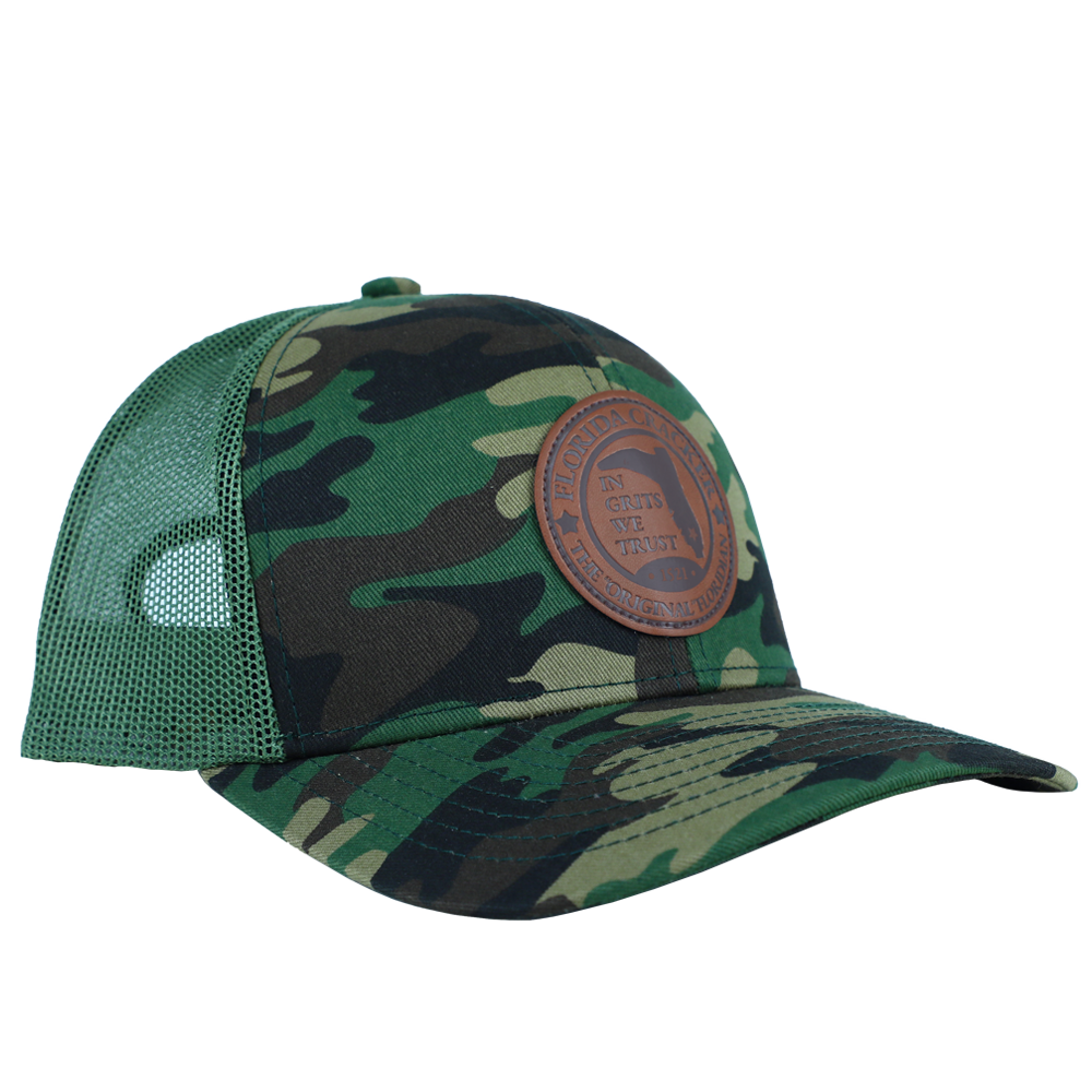 LEATHER 1521 ARMY/LODEN TRUCKER HAT