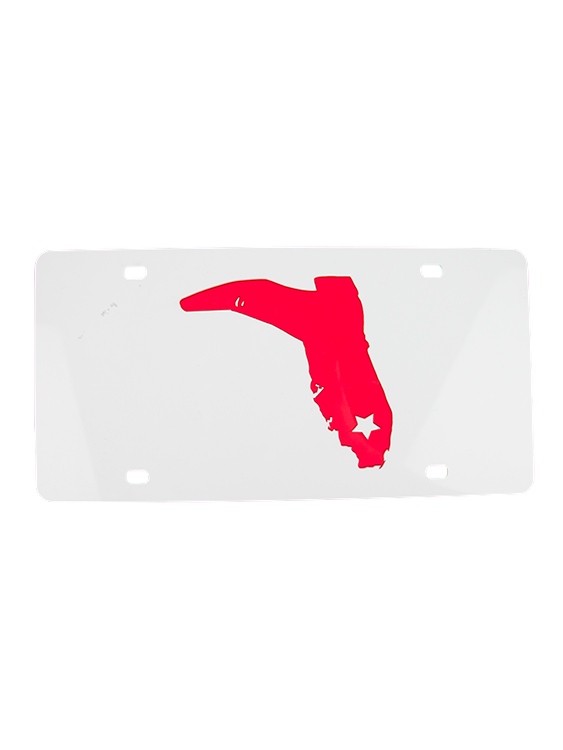 CHOME/RED LICENSE PLATE