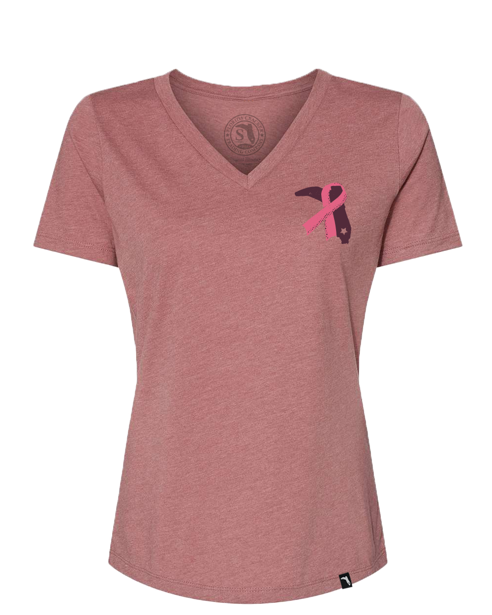 LIMITED BREAST CANCER V-NECK - MAUVE