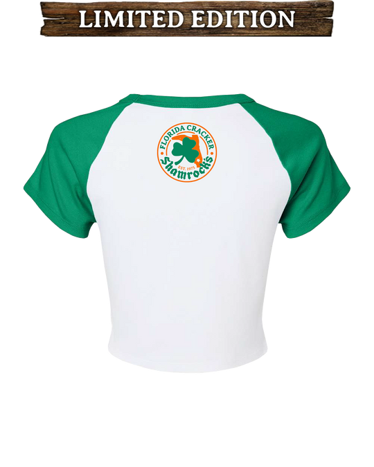 SHAMROCK'S CROPTOP - WHITE/KELLY