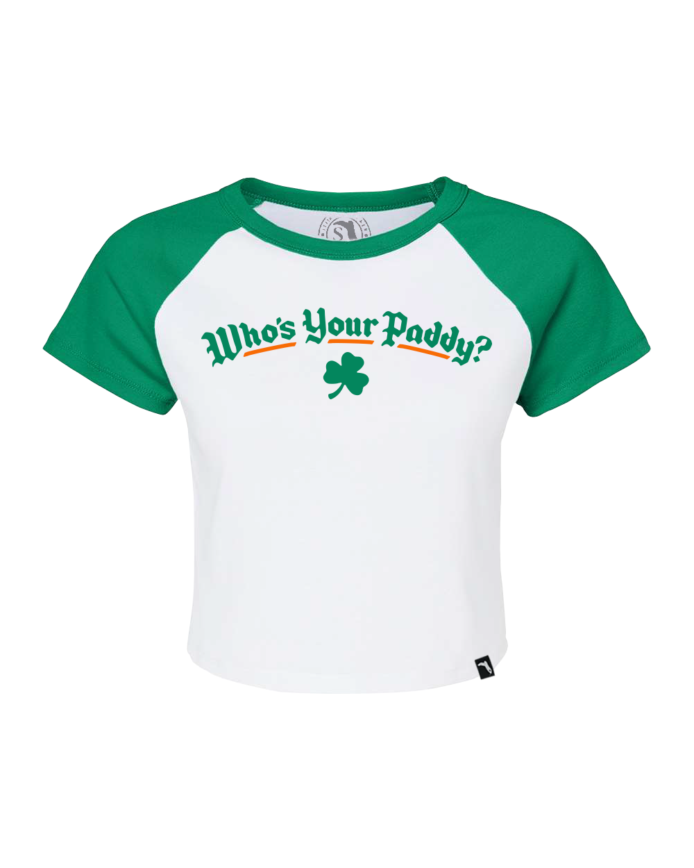 SHAMROCK'S CROPTOP - WHITE/KELLY