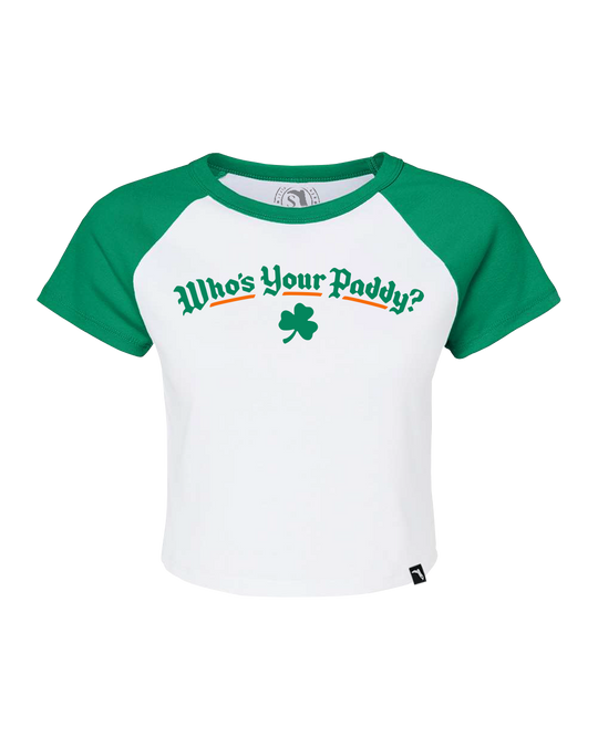 SHAMROCK'S CROPTOP - WHITE/KELLY