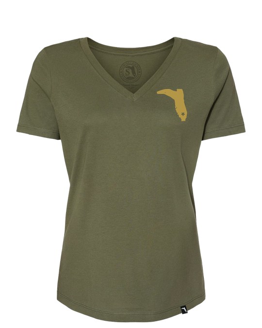 LIMITED PIRATE SKULL V-NECK - MILITARY GREEN