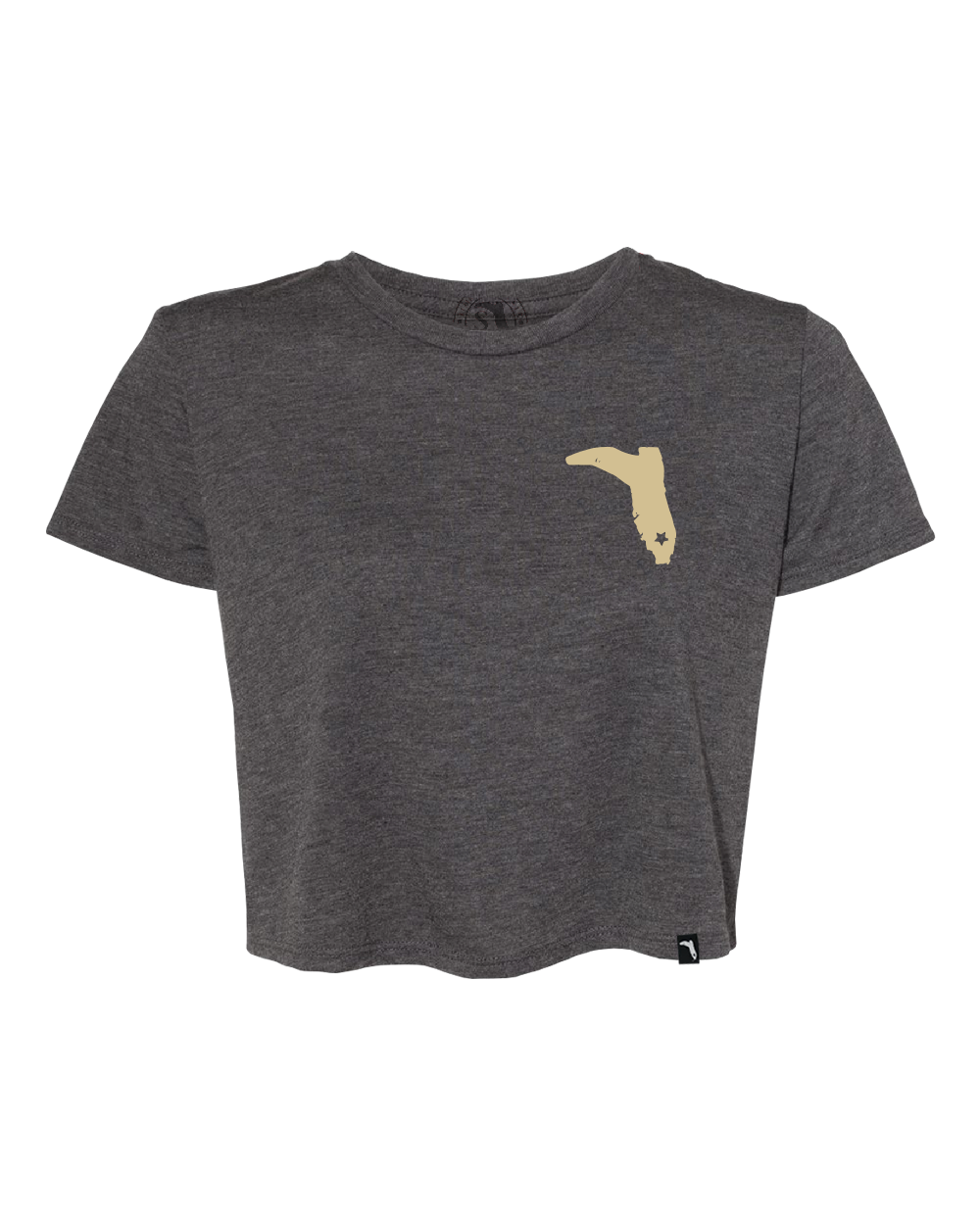 LIMITED STATE COW CROPTOP - DARK GREY