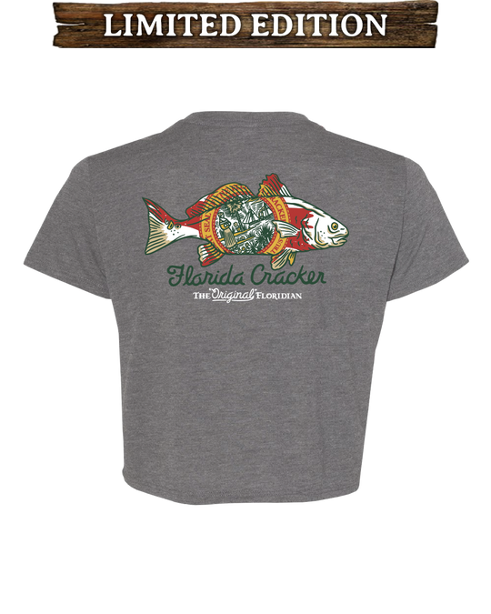 LIMITED STATE REDFISH CROPTOP - ATHLETIC HEATHER