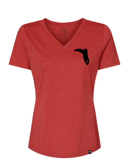 TAILGATE COLLECTION SUMTER VNECK - HEATHER RED