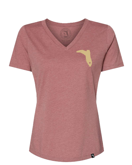 TAILGATE COLLECTION TALLAHASSEE V-NECK - HEATHER MAUVE