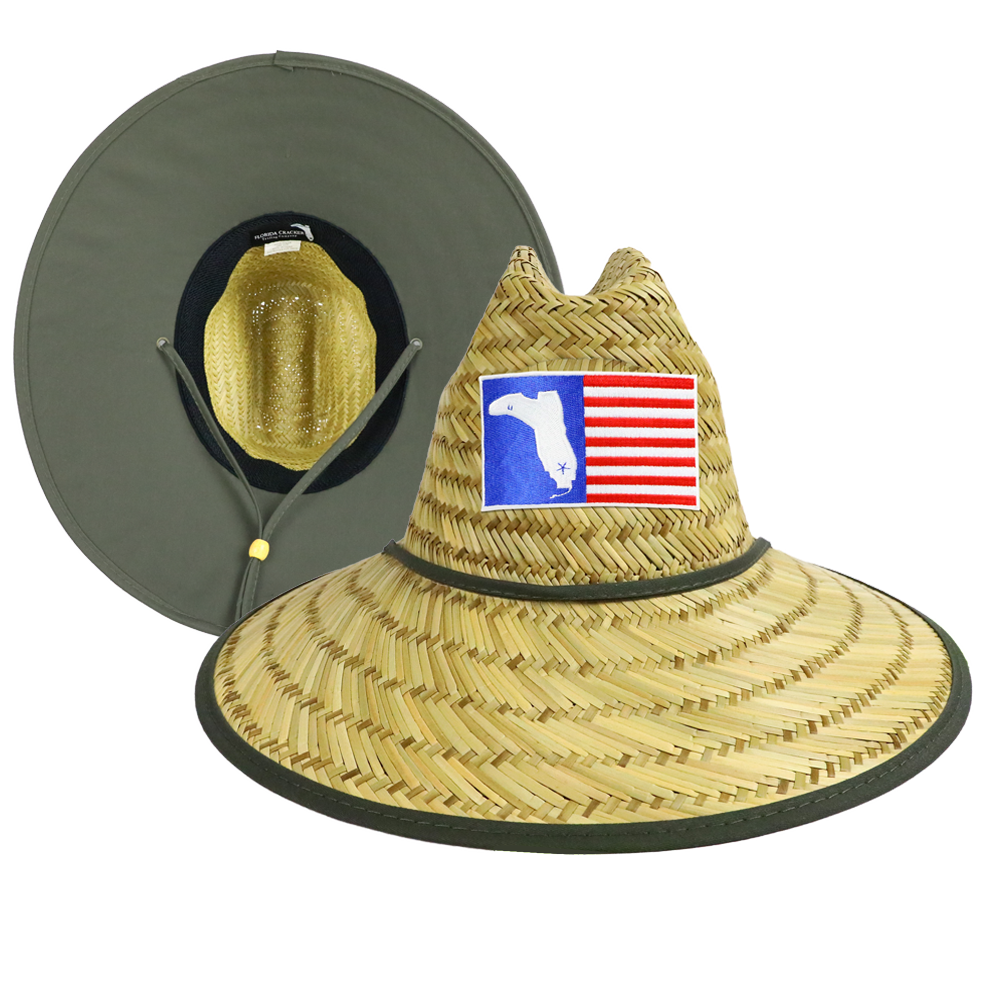 STRAW HAT OLIVE UNDER – Florida Cracker Style