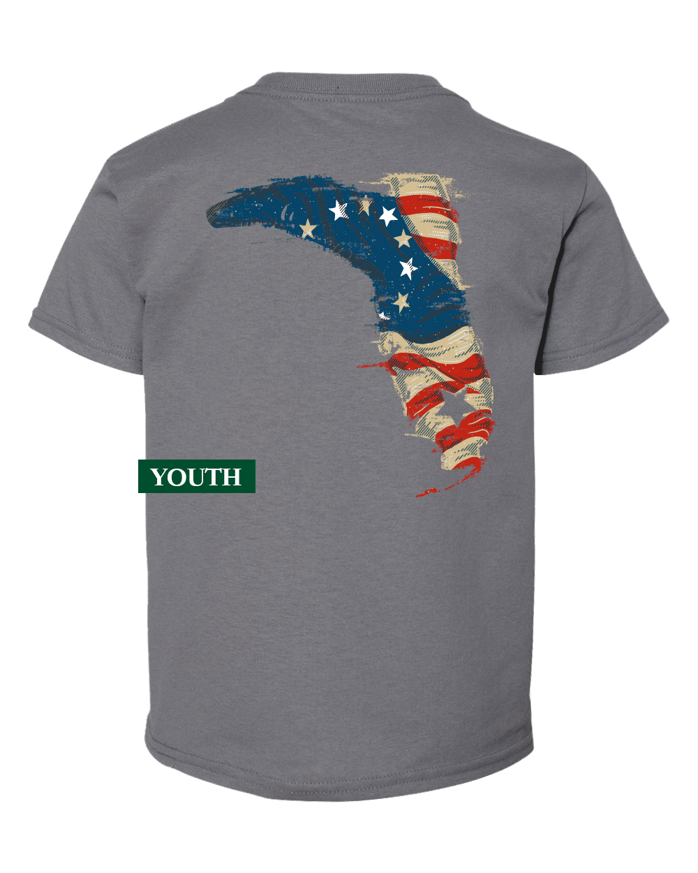 BETSY ROSS AMERICAN FLAG HEATHER GRAY YOUTH S/S