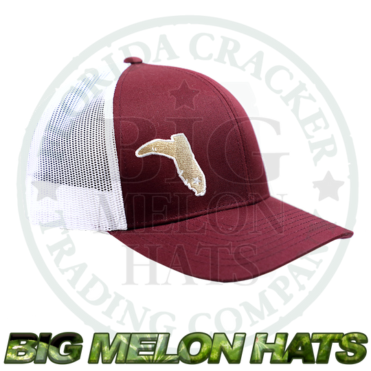 BIG MELON- XL MAROON/WHITE HAT