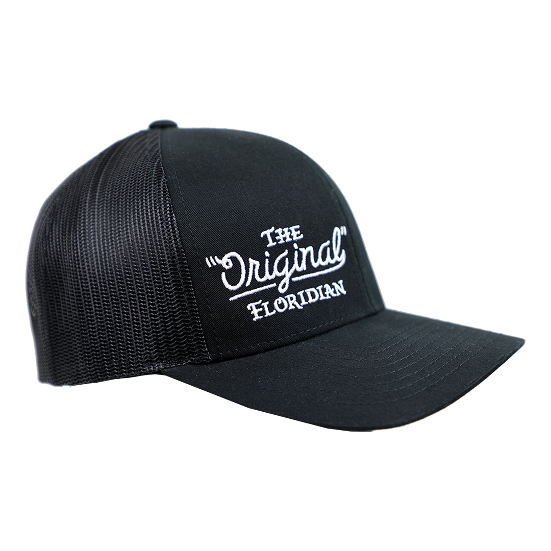 THE ORIGINAL FLORIDIAN BLACK ON BLACK TRUCKER HAT