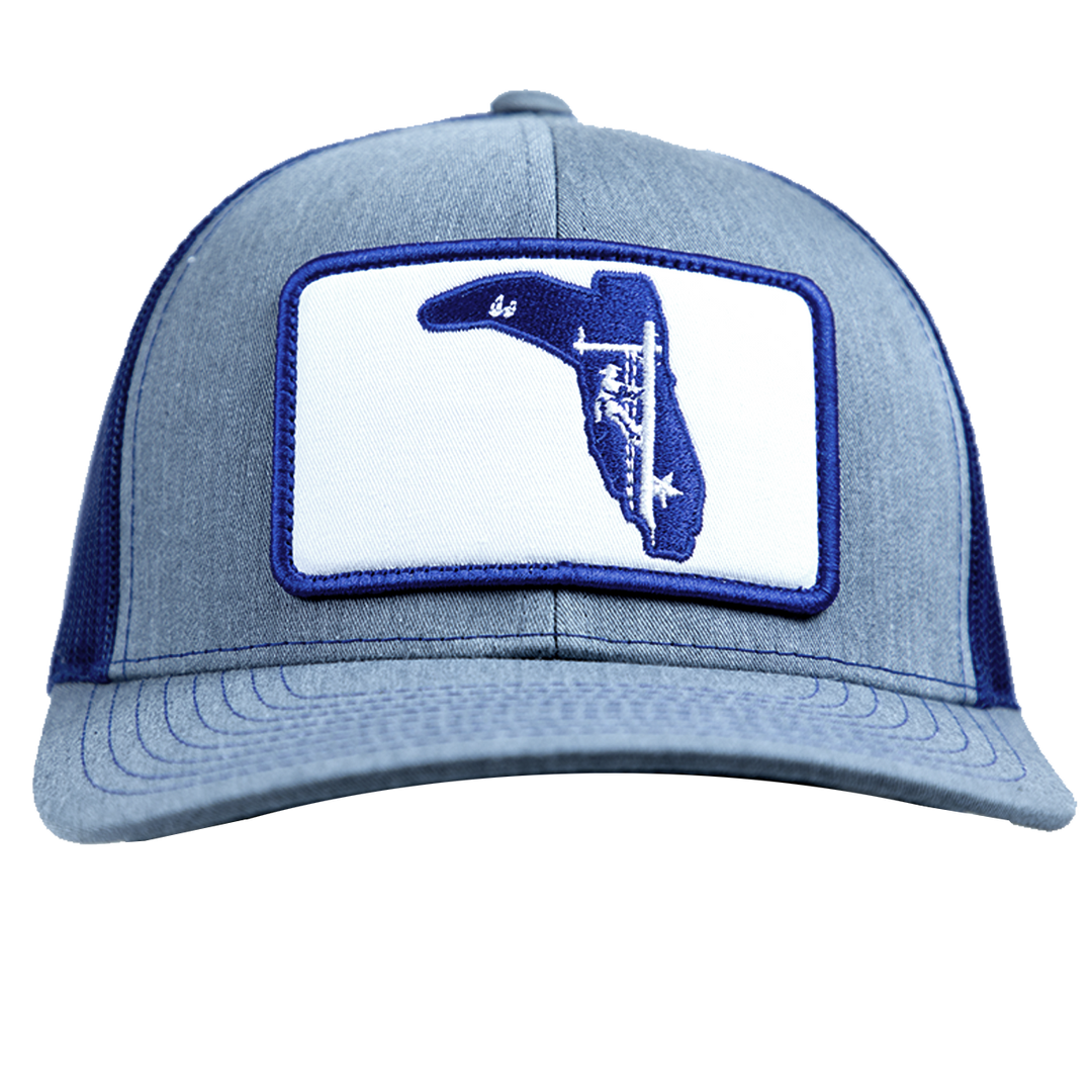 LINEMAN HEATHER GRAY/ ROYAL BLUE TRUCKER HAT