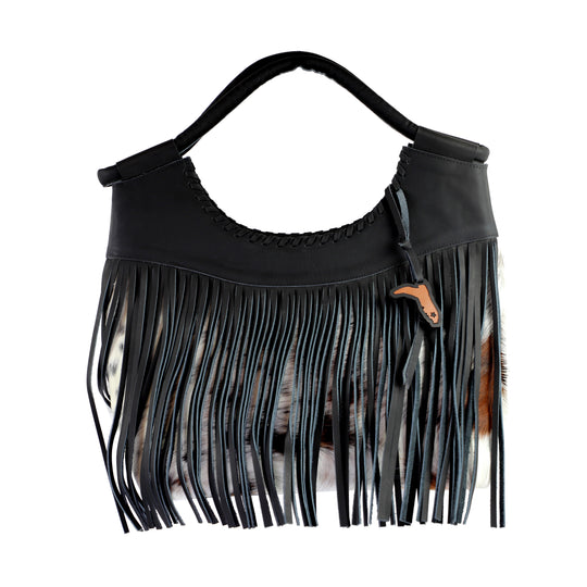 MUSTANG- LEATHER & COW HIDE PURSE WITH FRINGE