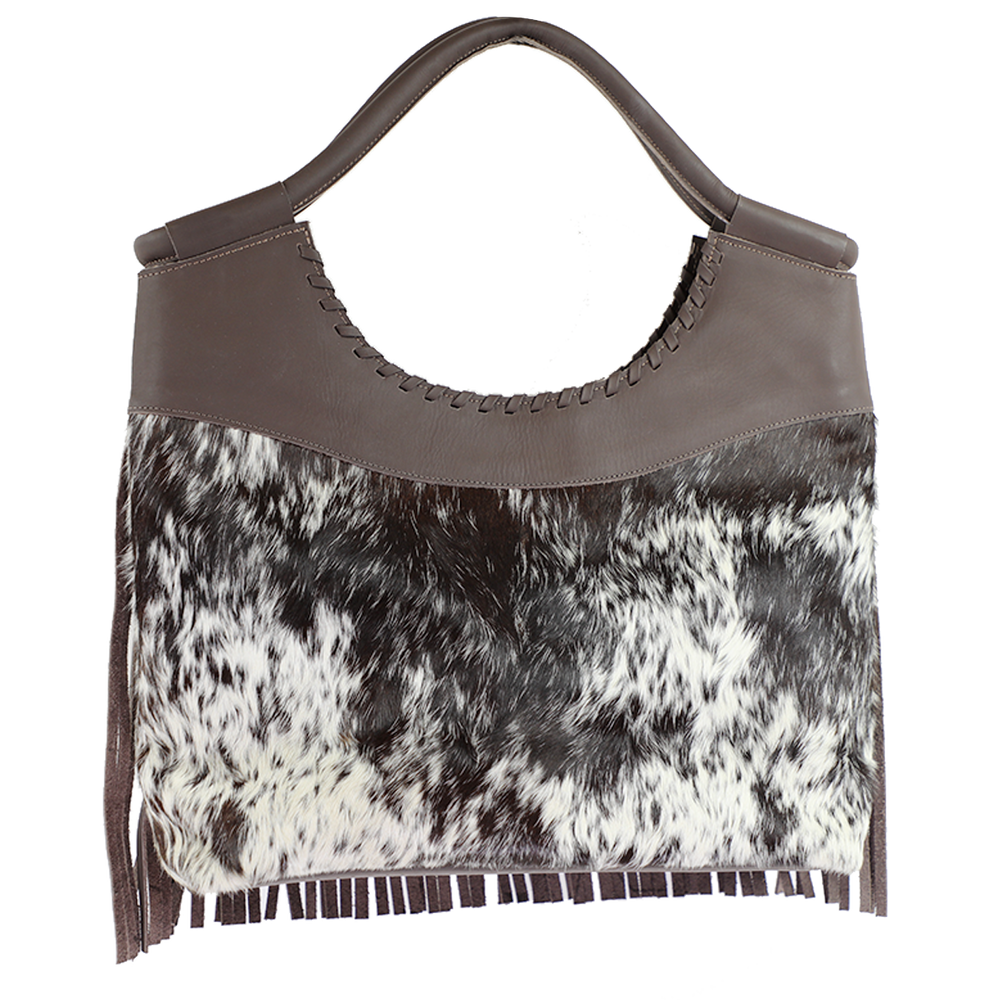MUSTANG- LEATHER & COW HIDE PURSE WITH FRINGE – Florida MUSTANG- LEATHER & COW HIDE PURSE WITH FRINGE – Florida