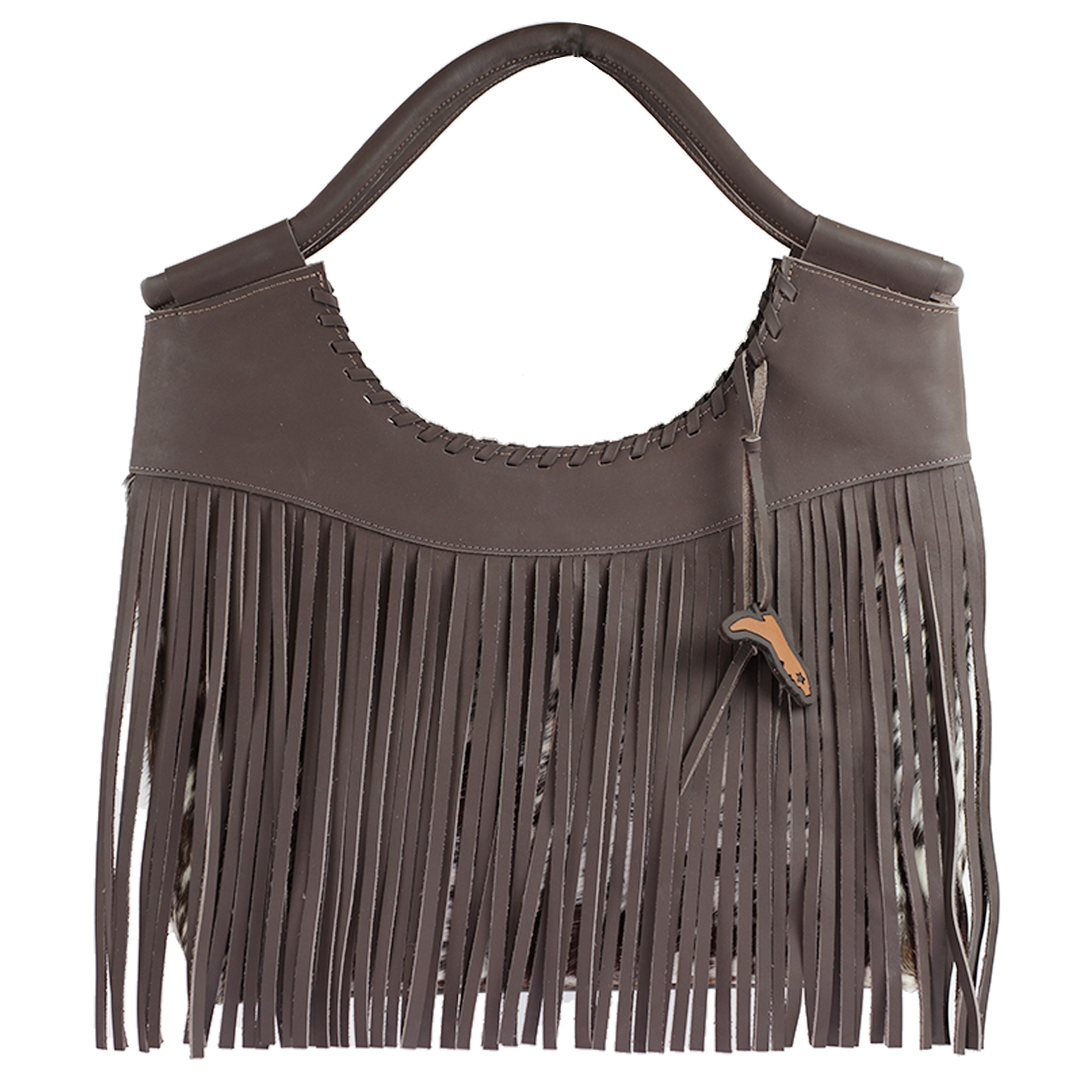 MUSTANG- LEATHER & COW HIDE PURSE WITH FRINGE