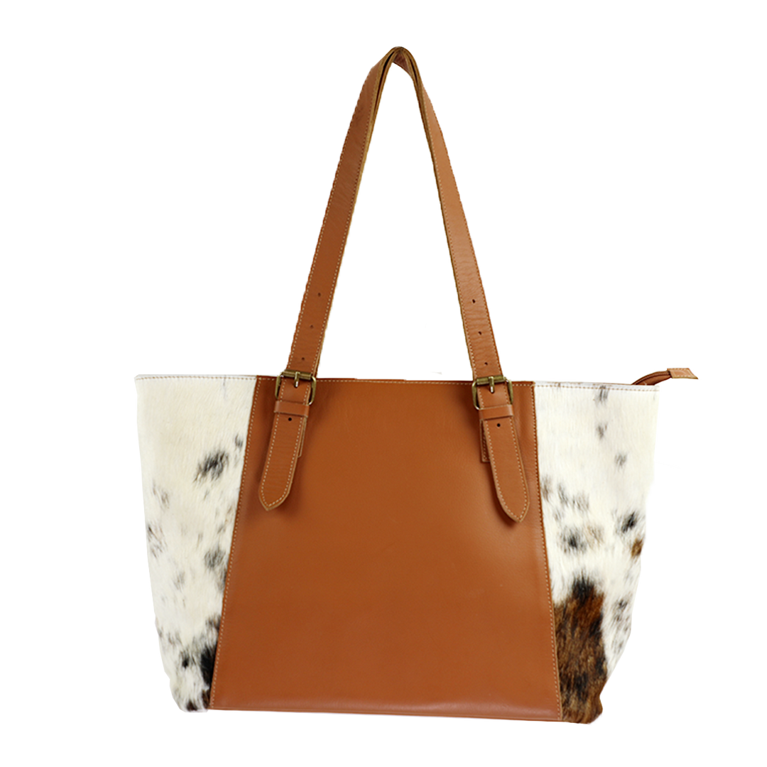 RANCHER HANDMADE LARGE LEATHER COWHIDE TOTE Florida Cracker Style