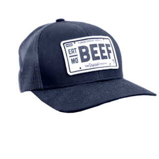 EAT MO' BEEF PATCH- BLACK/BLACK TRUCKER HAT